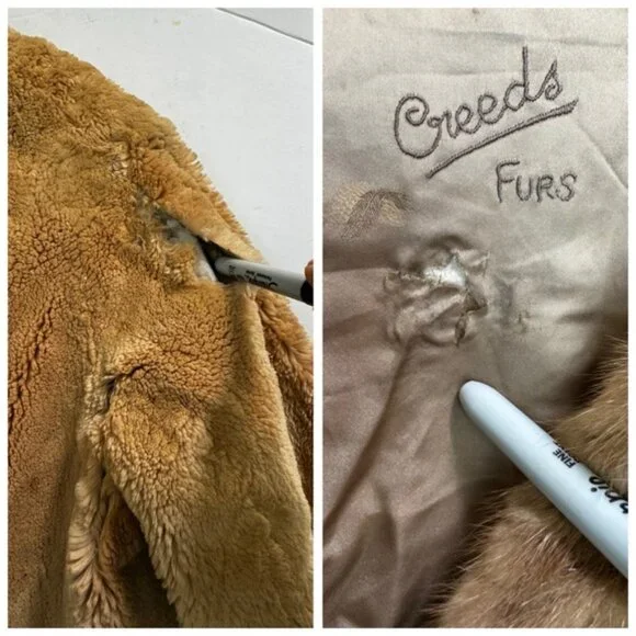 Creeds Vintage 70s Sheared Beaver Mink Cur Jacket Crop Short Soft Cape Wrap Coat - Picture 13 of 16